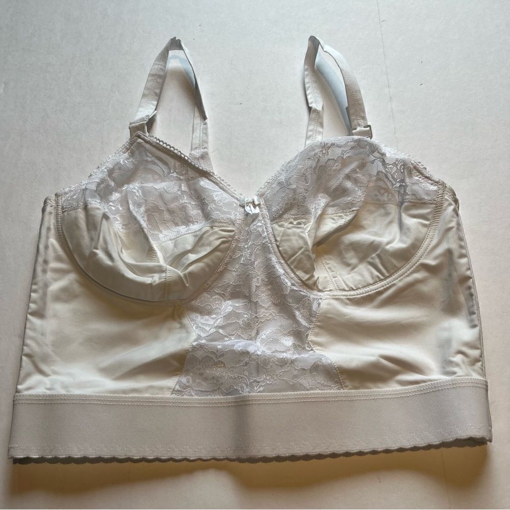 Vintage 1950's Bra Shapewear Cleopatra Goddess White NWOT 42B